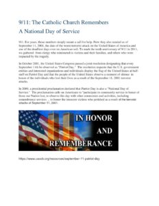 911 day of service – All Saints Catholic Church Milwaukee
