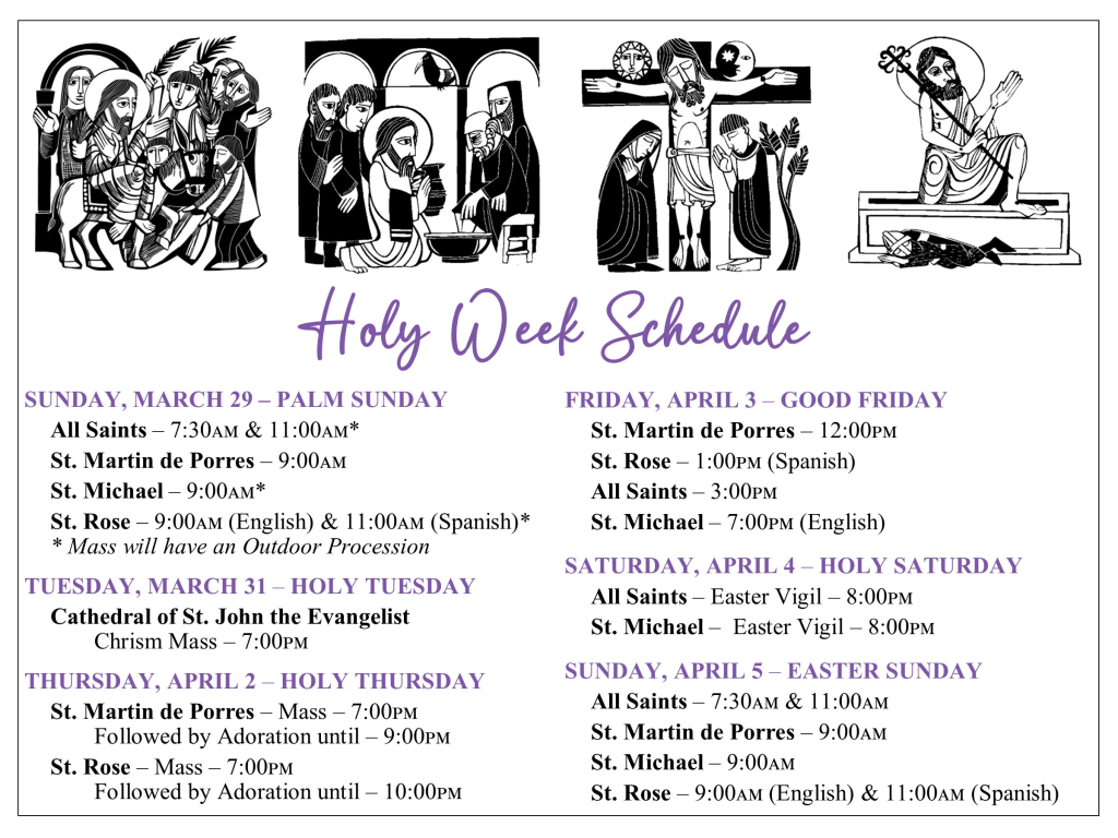 Holy Week Schedule 2026
